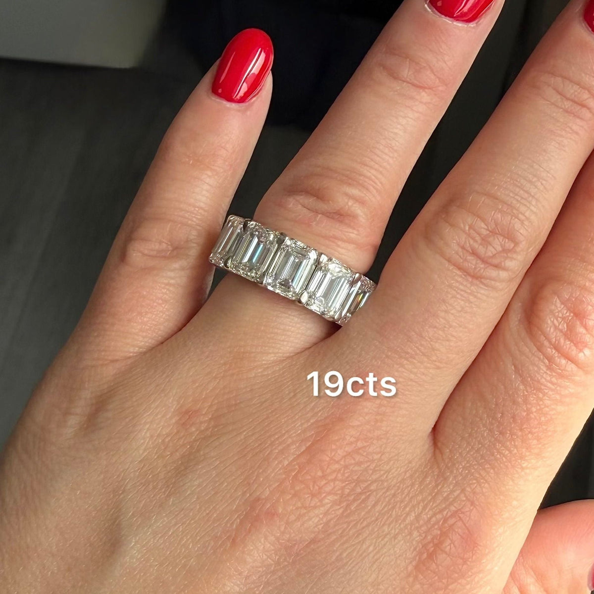 Lab Grown Emerald Cut Diamond Eternity Band