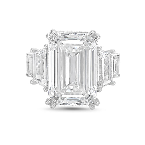 Lab-Grown Emerald Cut Diamond Fashion Ring, 18K Gold