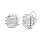 Lab-Grown Radiant Diamond Halo Earrings