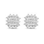 Lab-Grown Radiant Diamond Halo Earrings