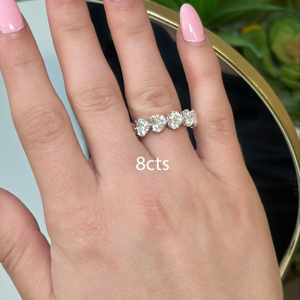 Lab-Grown Heart Diamond Eternity Band