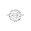 Lab-Grown Round Diamond Pave Halo Ring, 18K Gold