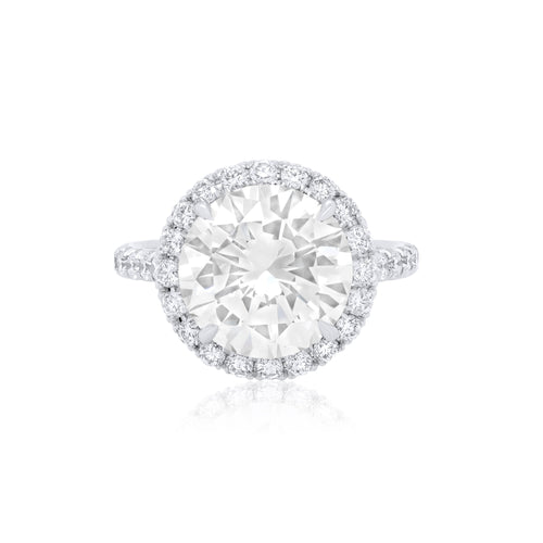 Lab-Grown Round Diamond Pave Halo Ring