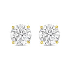 Lab-Grown Round Diamond Stud Earrings, 4-Prong