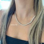 Lab-Grown Round Diamond Tennis Necklace, 4-Prong
