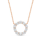 Lab Grown Oval and Emerald Diamond Circle Pendant