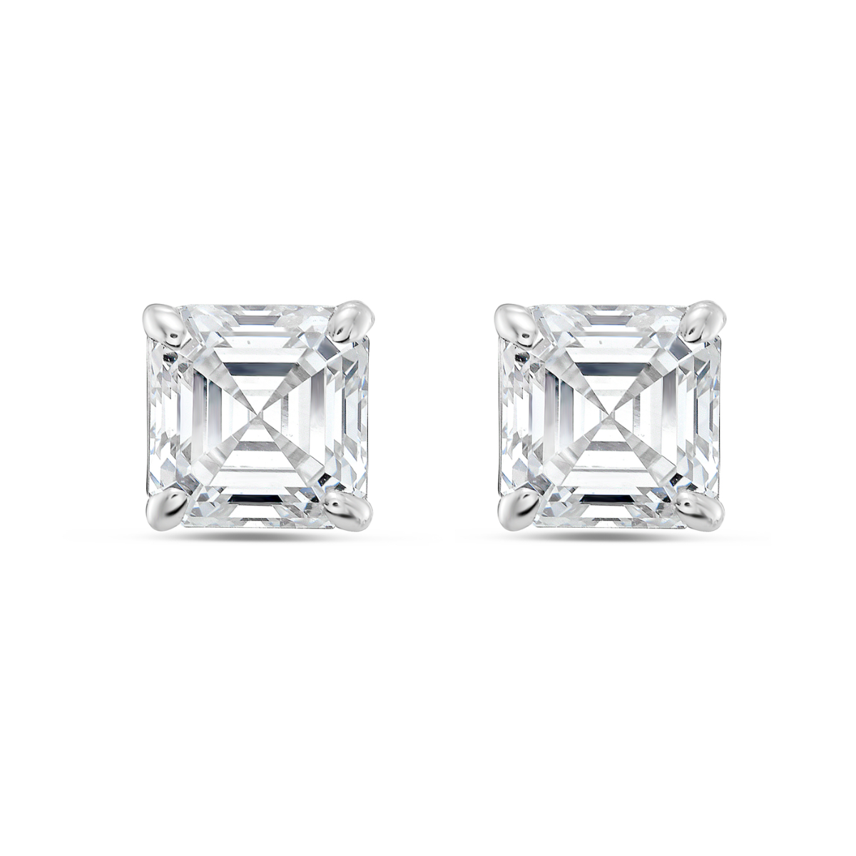 Lab Grown Asscher Diamond Studs