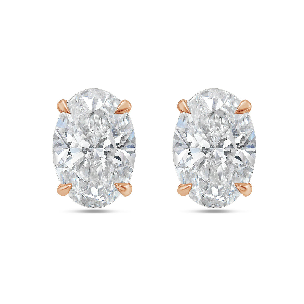 Lab Grown Oval Diamond Studs