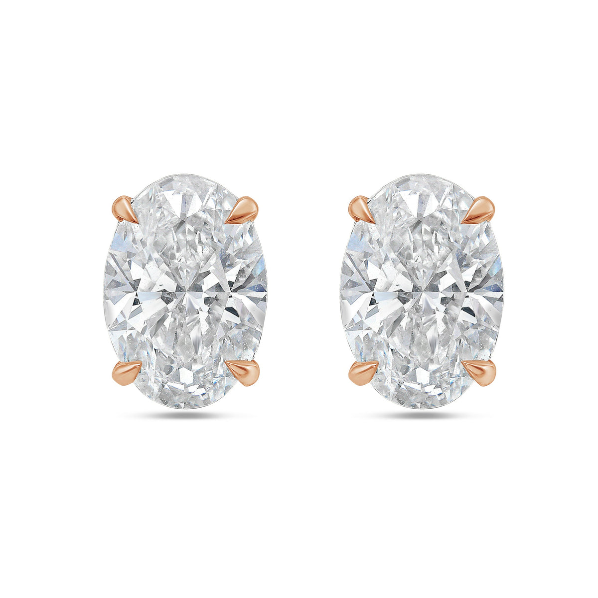 Lab Grown Oval Diamond Studs