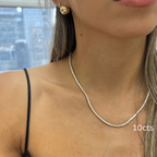 Lab-Grown Round Diamond Tennis Necklace, 4-Prong