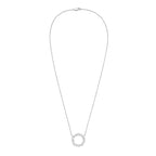 Lab Grown Oval and Emerald Diamond Circle Pendant