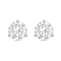 Lab-Grown Martini Round Diamond Studs, 3-Prong, 14K Gold