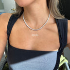 4 Prong Round Diamond Tennis Necklace