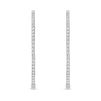 Lab Grown Round Diamond Hoop Earrings - 3.00"