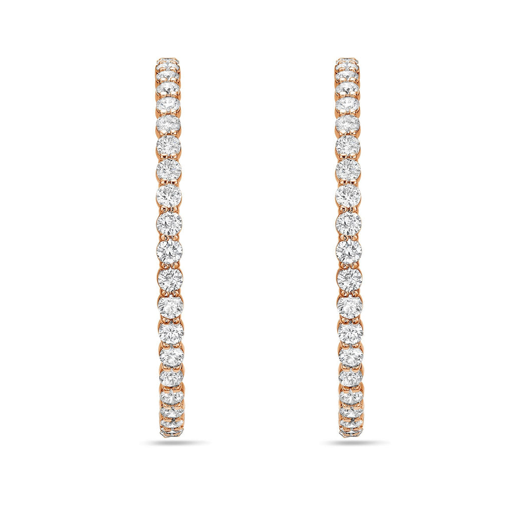 Lab Grown Round Diamond Hoop Earrings - 3.00"