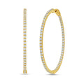 Lab Grown Round Diamond Hoop Earrings - 3.00"