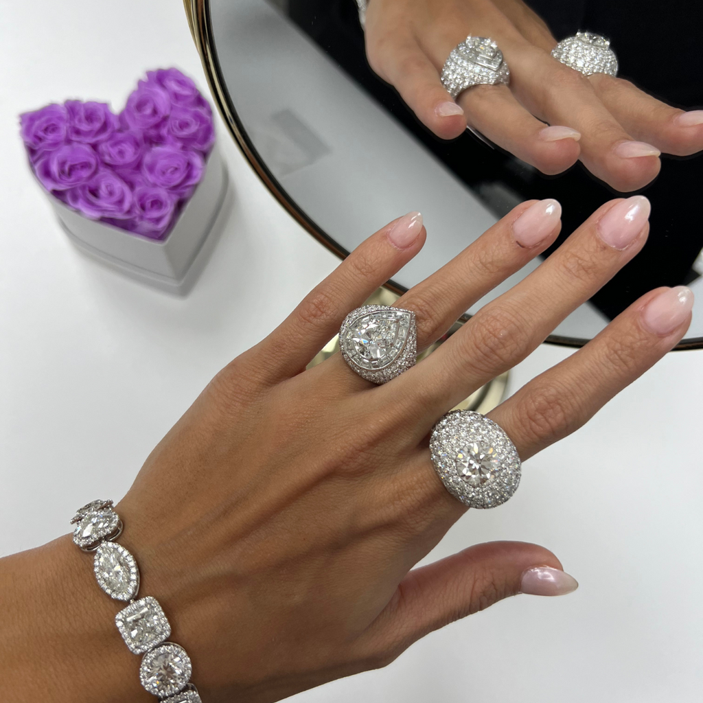Dome-Style Pear Shaped Diamond Ring