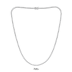 Lab-Grown Round Diamond Tennis Necklace, 4-Prong