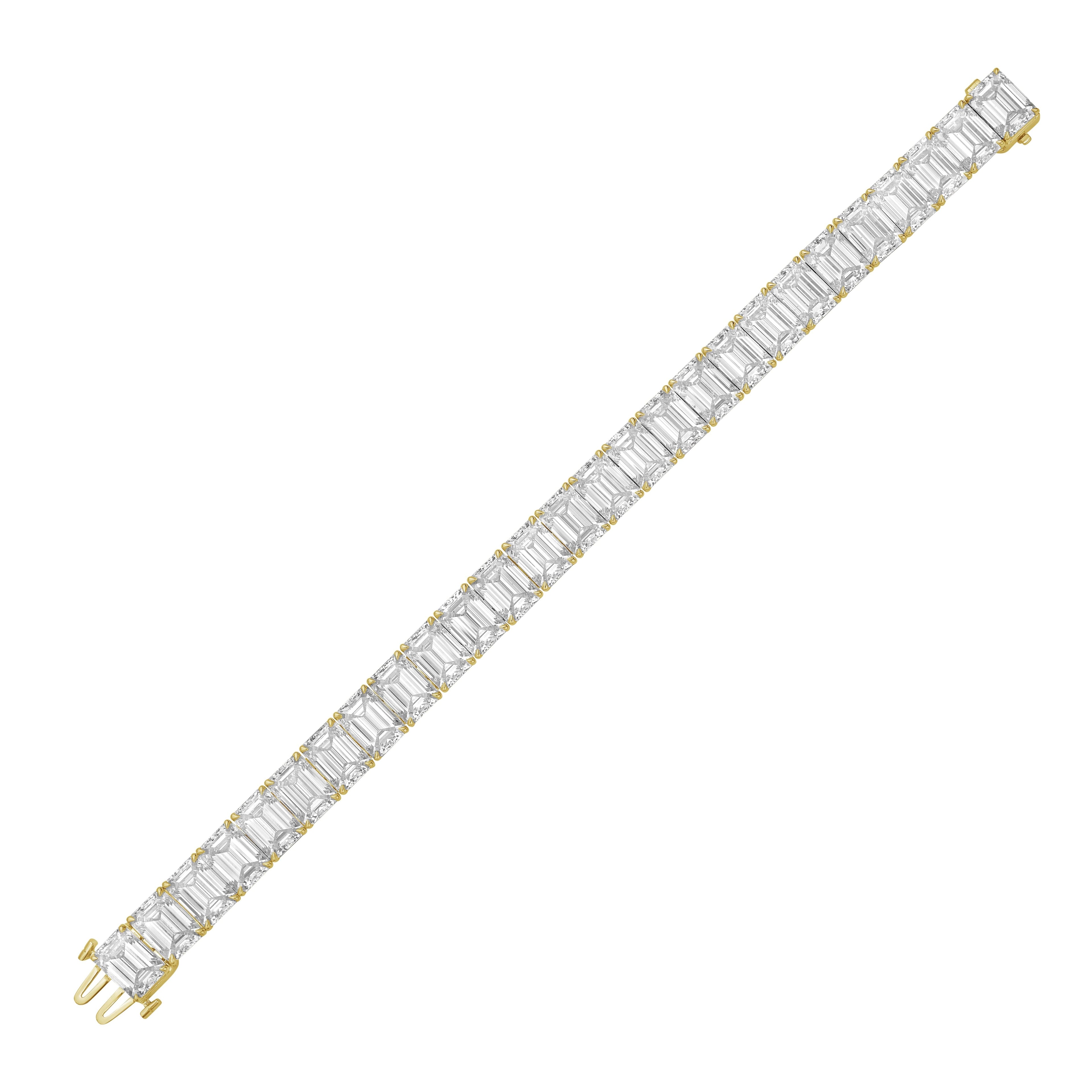 Lab Grown Emerald Cut Diamond Tennis Bracelet