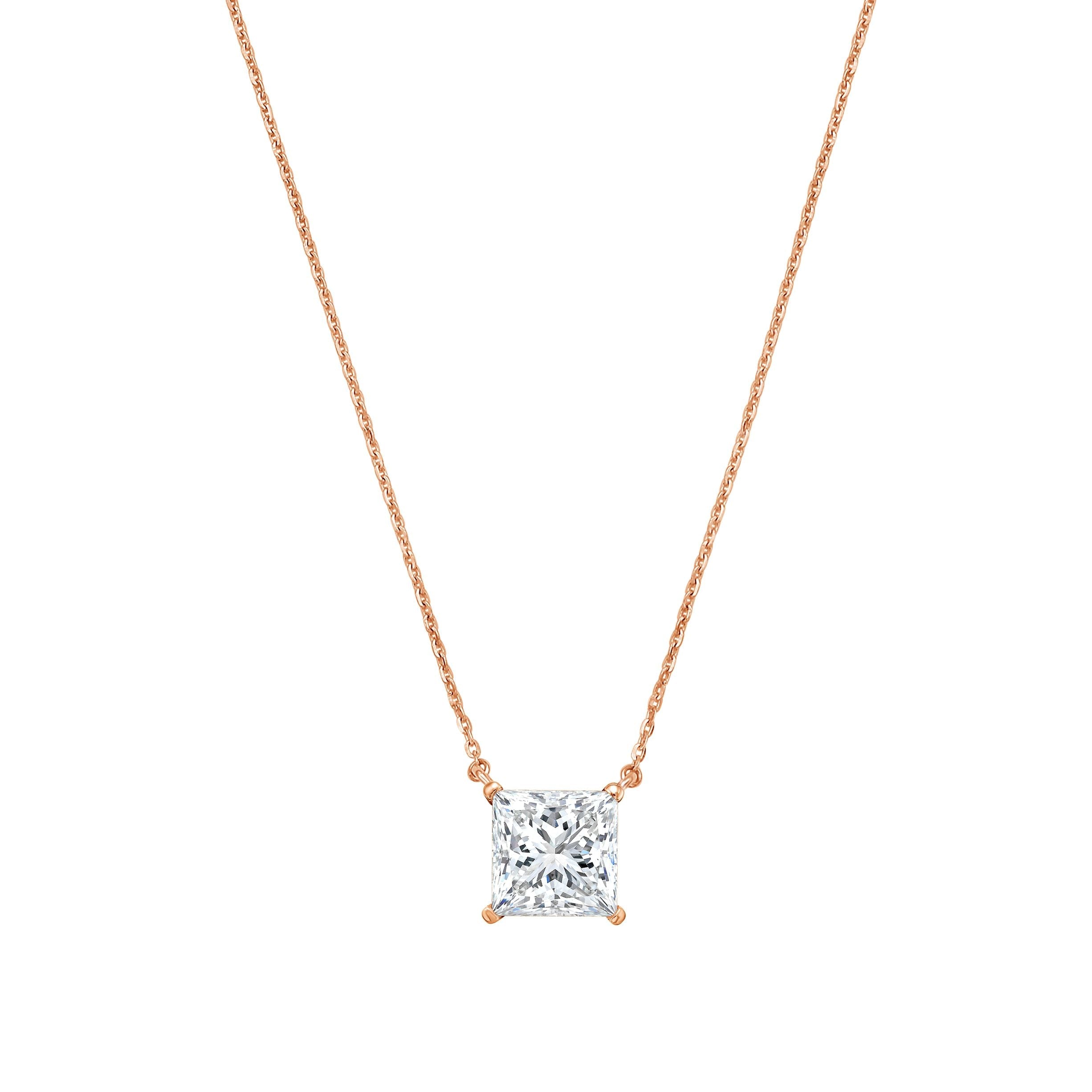 Lab Grown East West Princess Diamond Pendant