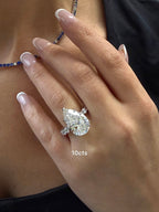 Lab-Grown Pear Diamond Engagement Pave Ring, 18K Gold