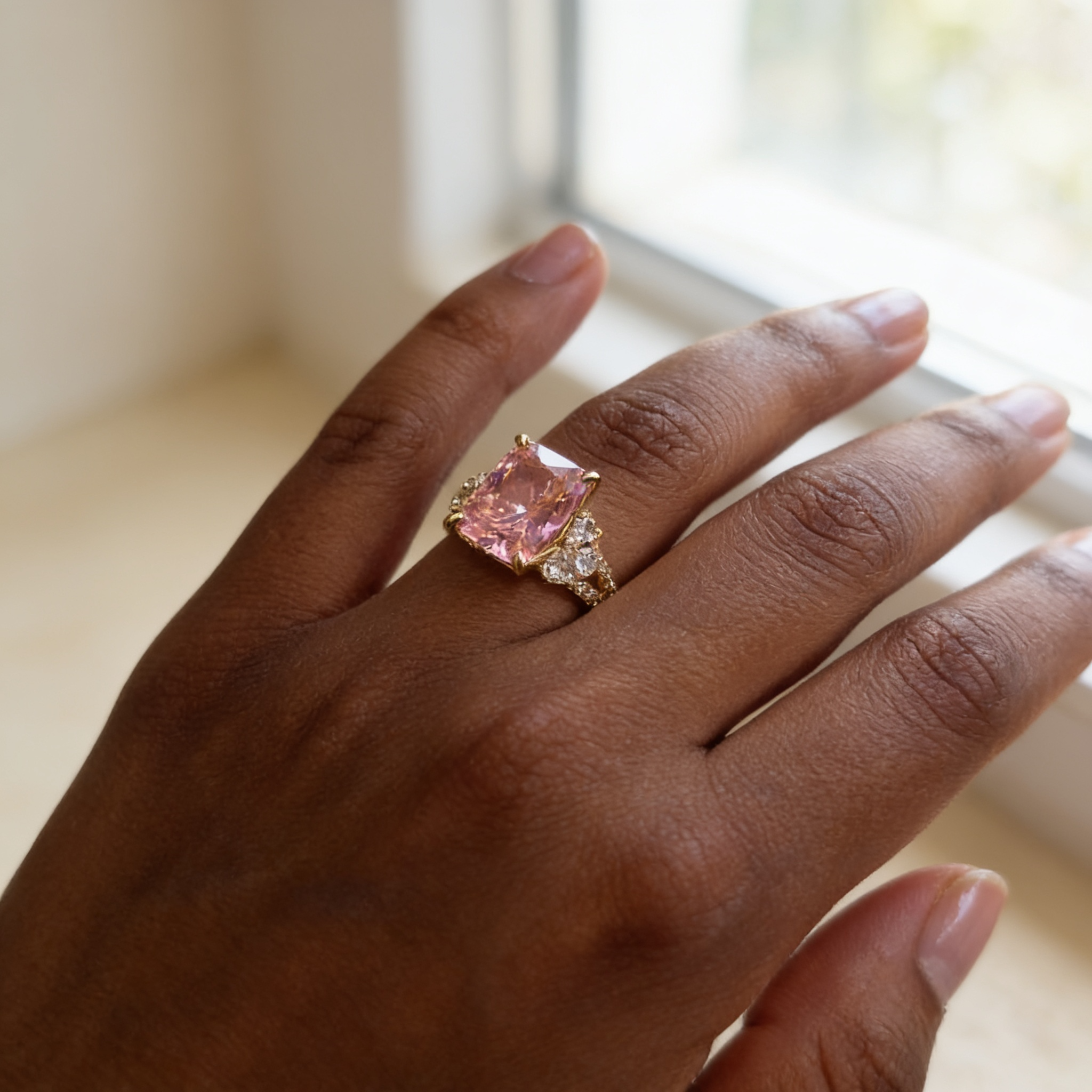Pink Radiant Cocktail Ring by AZ Essentials