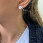 Lab-Grown Martini Round Diamond Studs, 3-Prong, 14K Gold