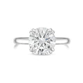 Lab-Grown Round Split Claw Engagement Ring, 18K Gold