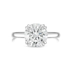 Lab-Grown Round Split Claw Engagement Ring, 18K Gold