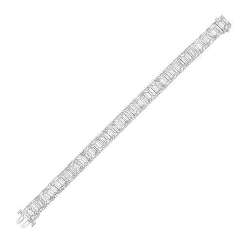 Lab Grown Emerald Cut Diamond Tennis Bracelet