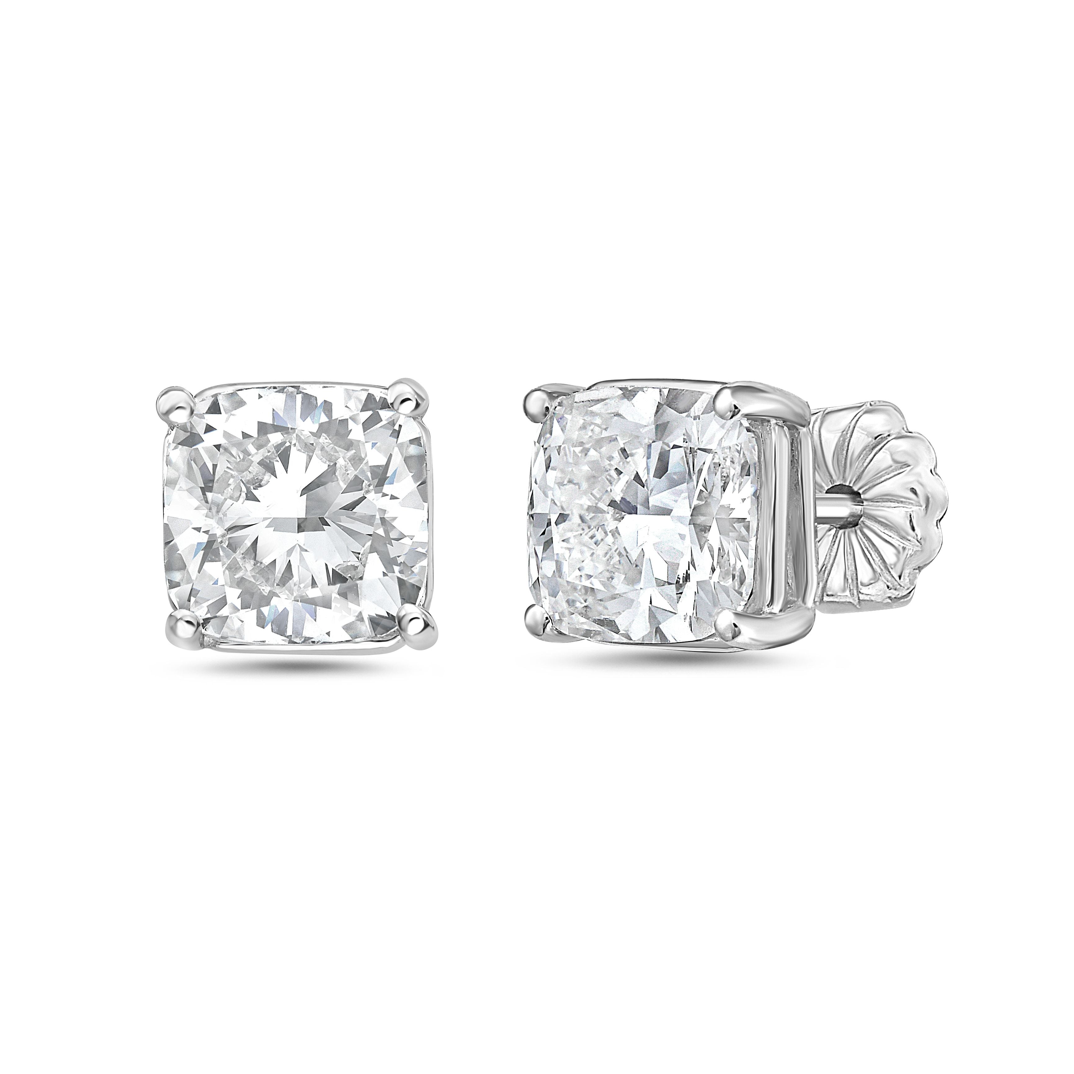 Lab Grown Square Cushion Studs