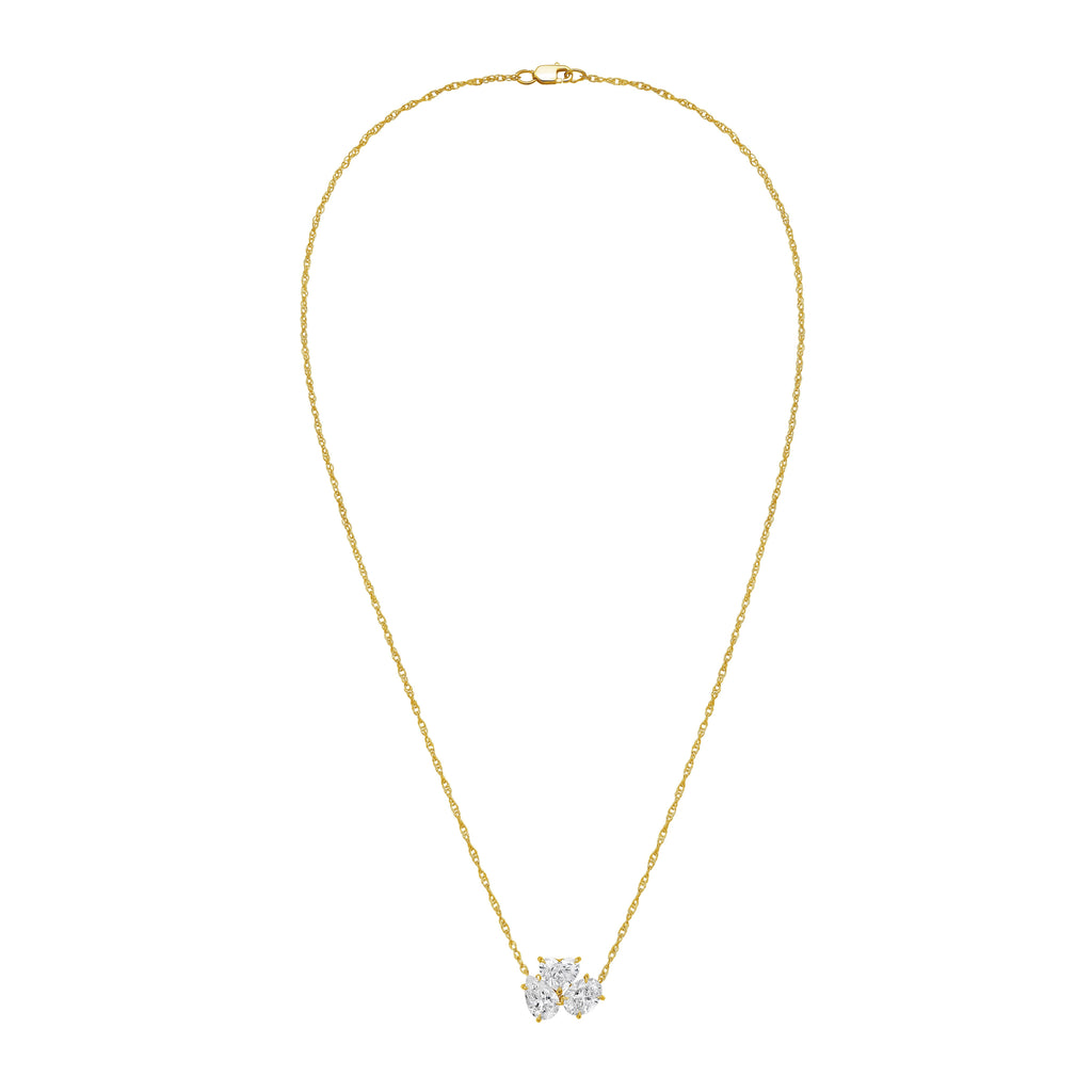 Multi-Shape Lab Grown Three Diamond Pendant