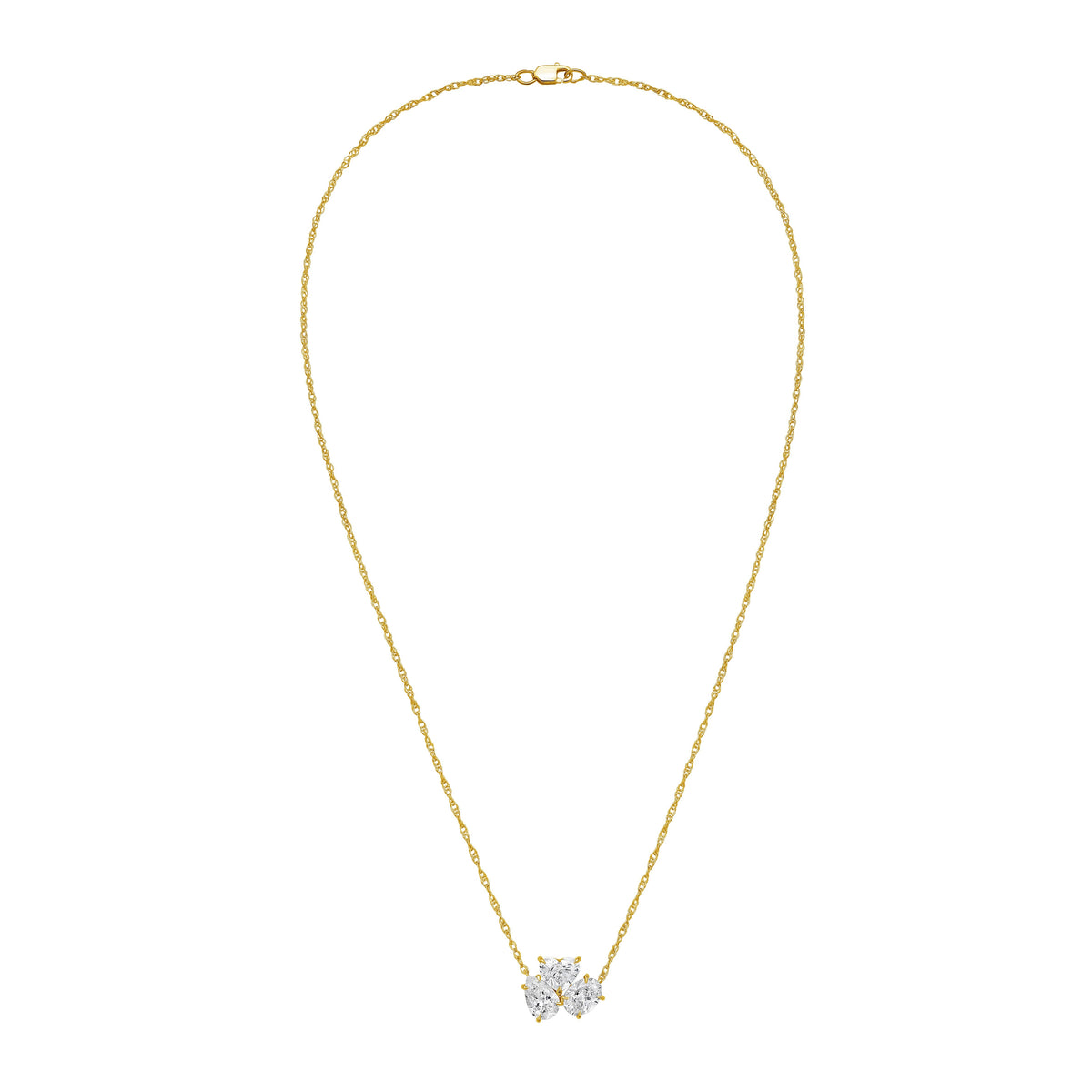 Multi-Shape Lab Grown Three Diamond Pendant