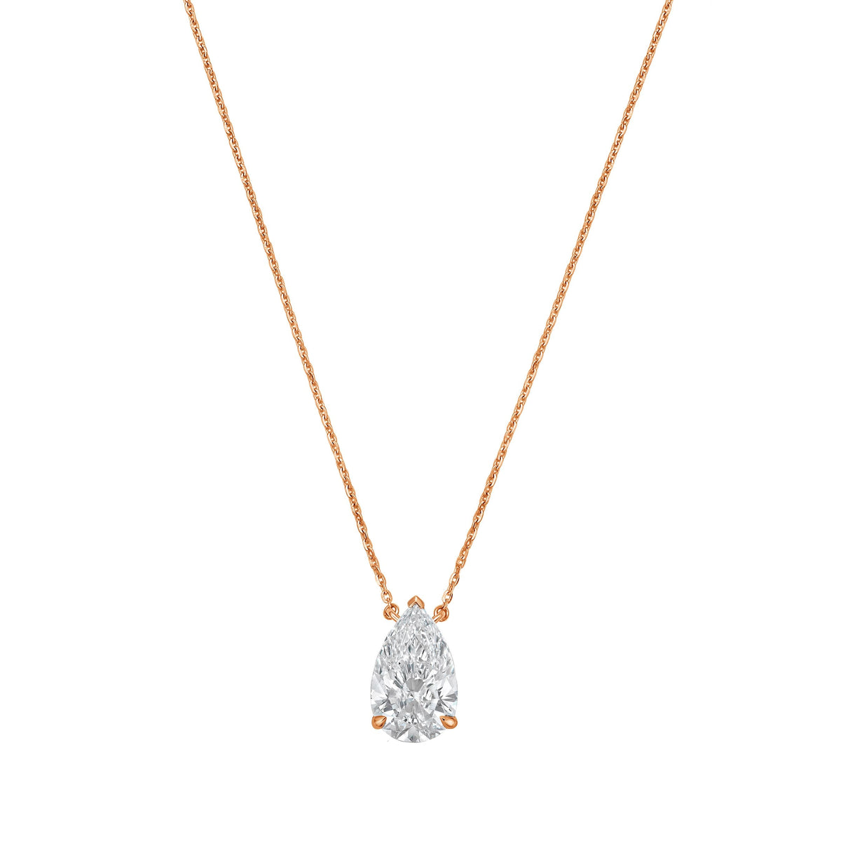 Lab-Grown Pear Diamond Solitaire Pendant