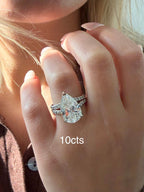Lab-Grown Pear Diamond Split Shank Ring, 18K Gold