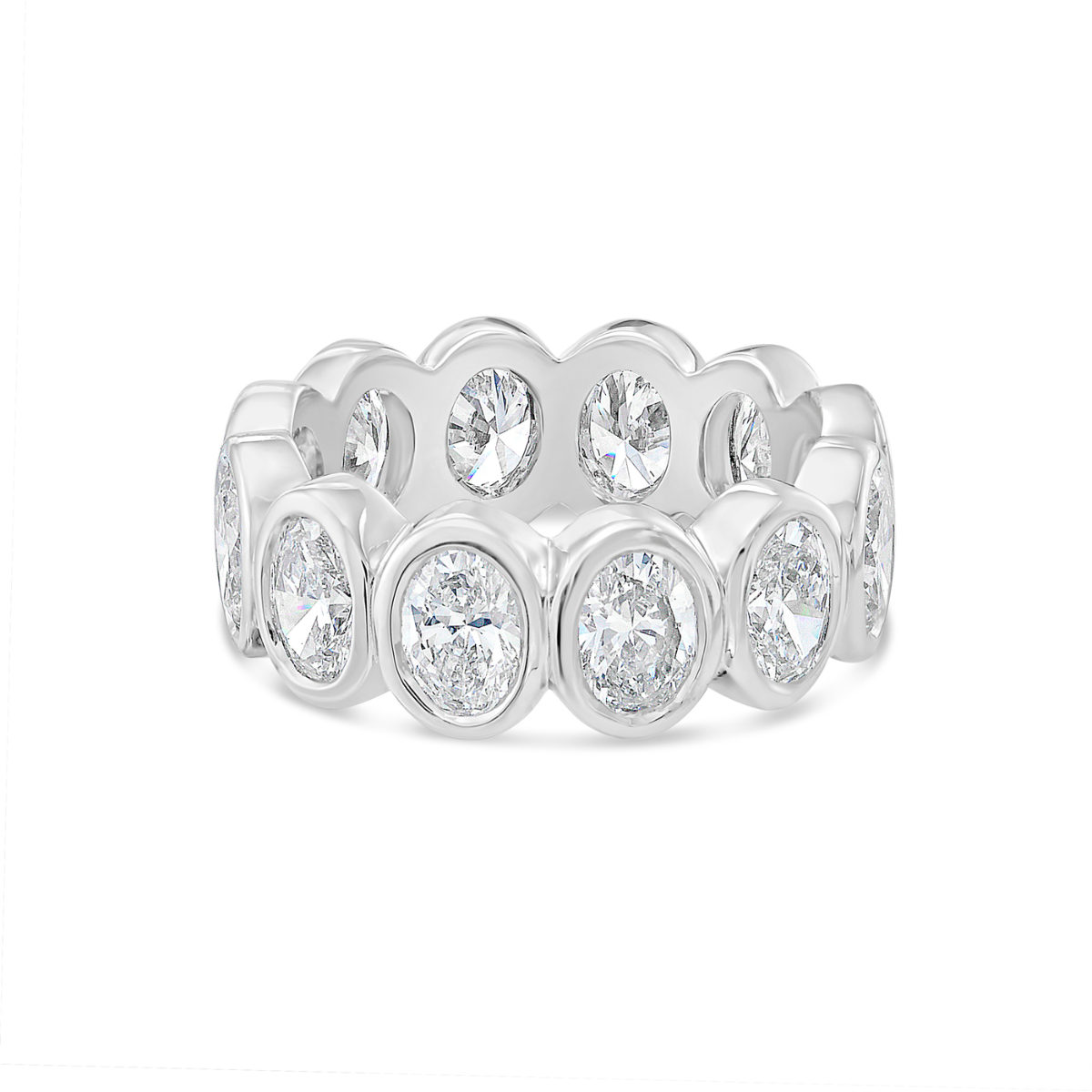 Lab Grown Oval Bezel Eternity Band