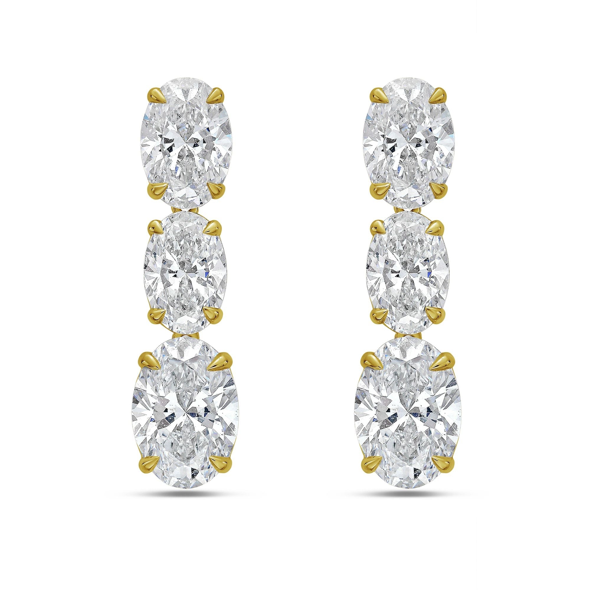 Lab Grown Oval Diamond Drop Earrings