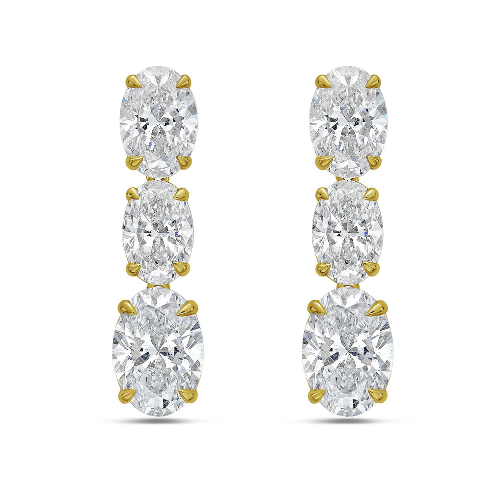Lab Grown Oval Diamond Drop Earrings