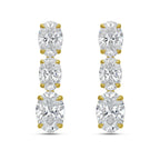 Lab Grown Oval Diamond Drop Earrings