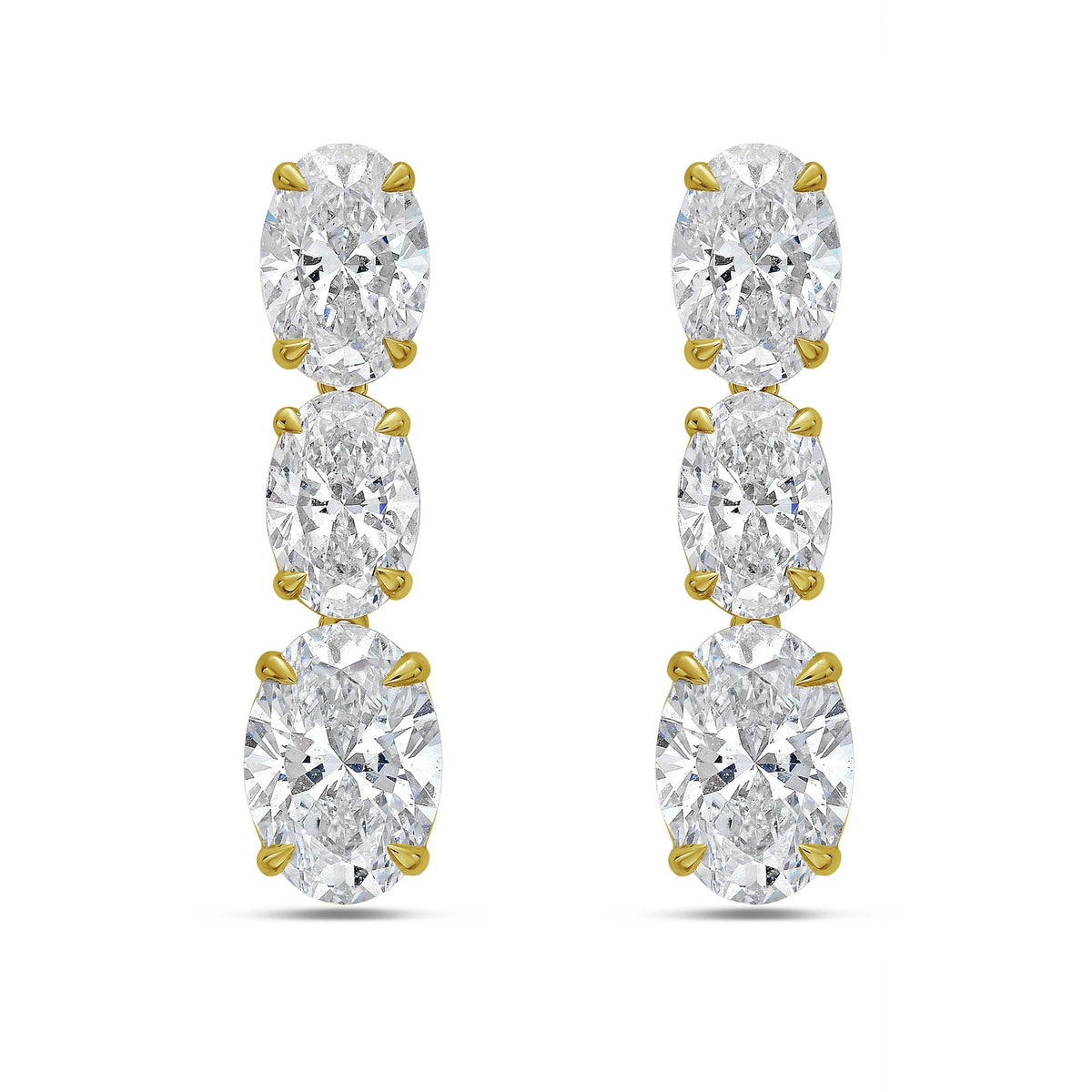 Lab Grown Oval Diamond Drop Earrings
