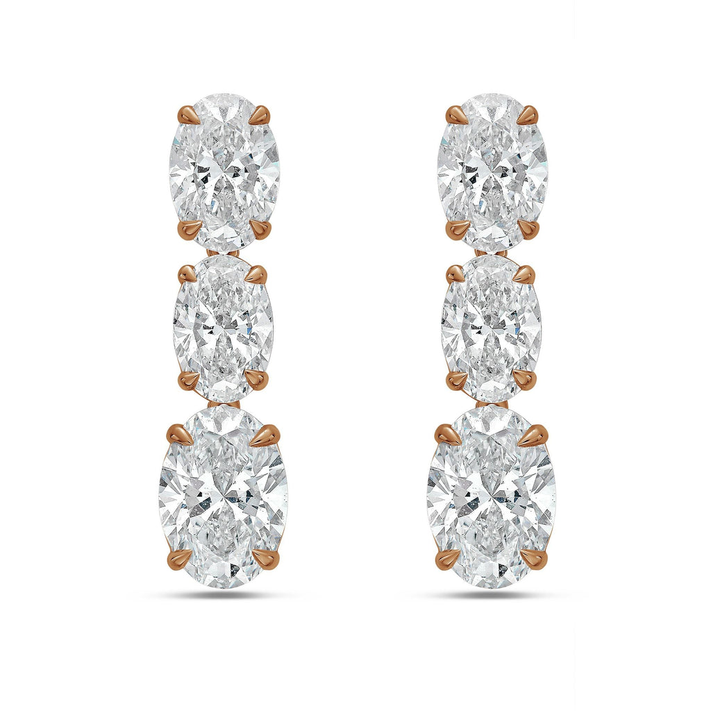 Lab Grown Oval Diamond Drop Earrings