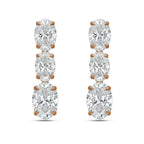 Lab Grown Oval Diamond Drop Earrings