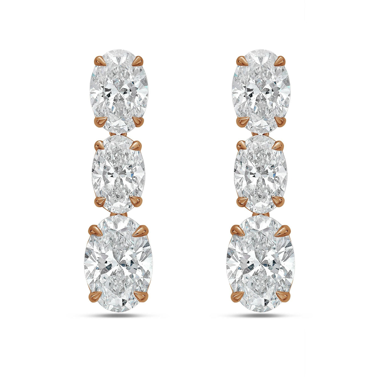 Lab Grown Oval Diamond Drop Earrings