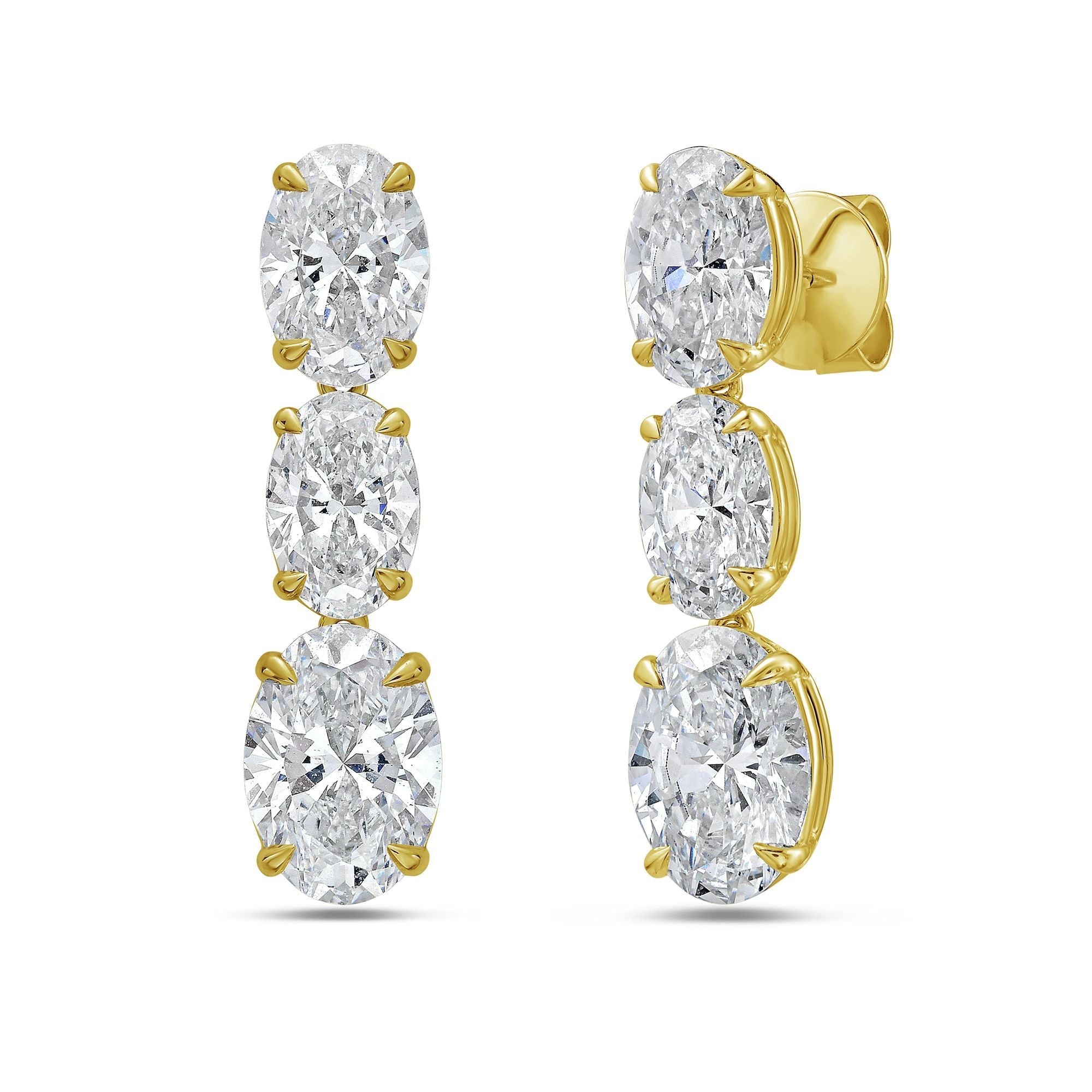 Lab Grown Oval Diamond Drop Earrings