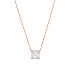 Lab-Grown Diamond East West Asscher Pendant, 18K Gold