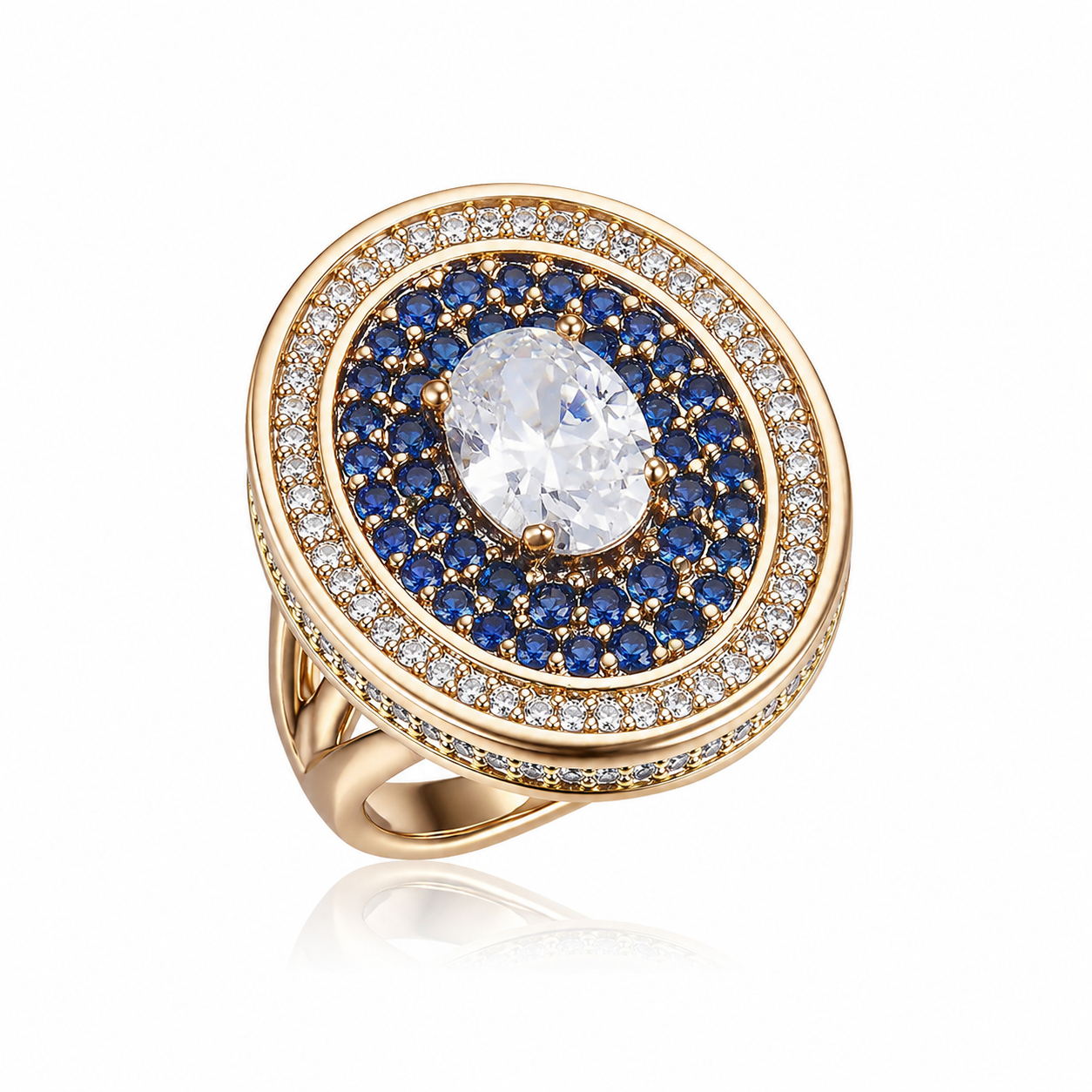 Palazzo Double Halo Cocktail Ring
