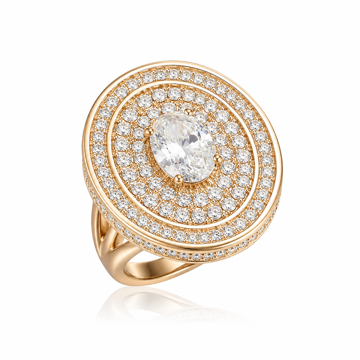 Palazzo Double Halo Cocktail Ring