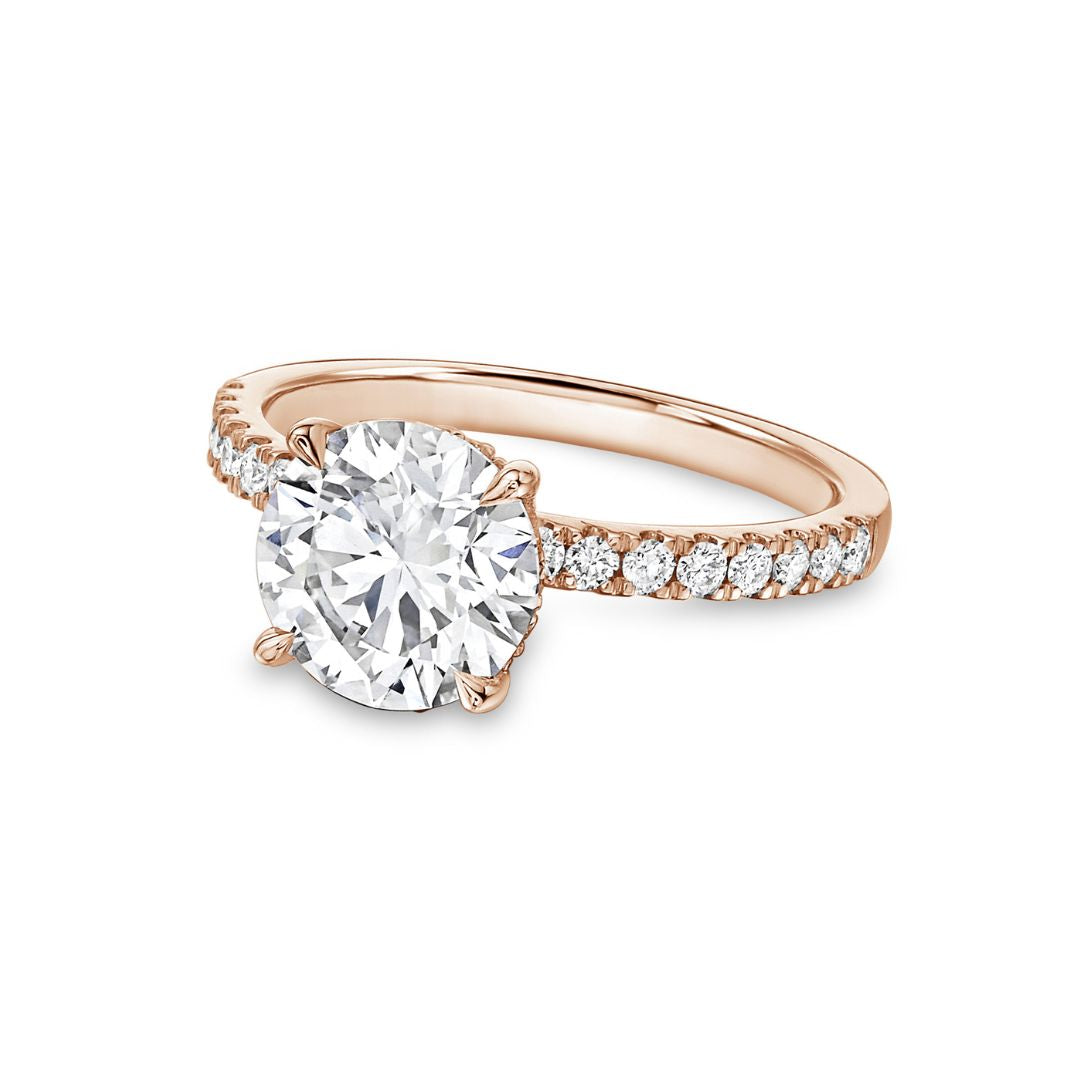 Lab-Grown Round Pave Diamond Engagement Ring