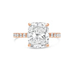 Lab-Grown Cushion Cut Diamond Pavé Engagement Ring, 18K Gold