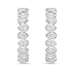 Lab Grown Pear Diamond Bezel Hoop Earrings